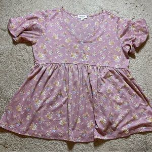 Love circle maternity shirt pink floral large